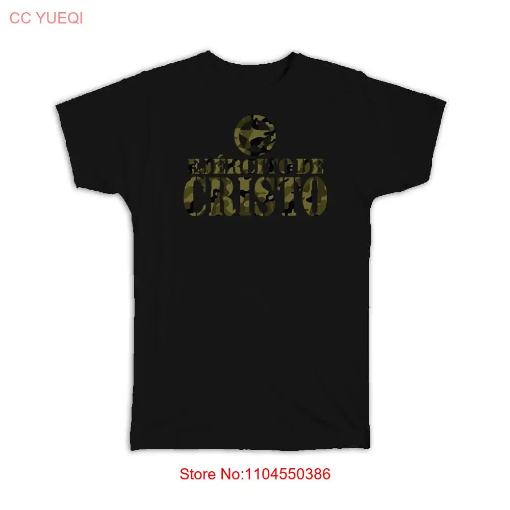 Ejercito de Cristo Cammo T Shirt Spanish Espanol Christian Cristiana Catholic long or short sleeves