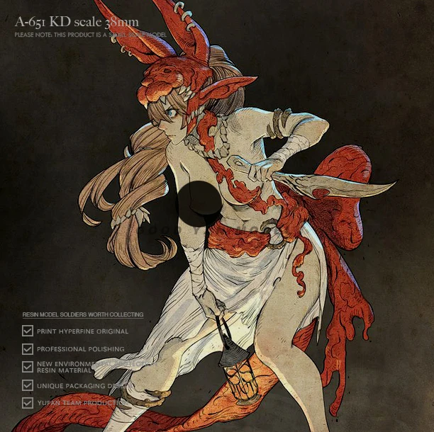 طقم نماذج من الراتنج مقاس 38 مم، تجميع وتلوين جندي جميل ذاتيًا A-651 #2