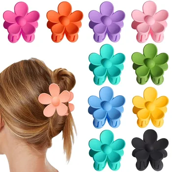 Korea Große Blume Form Haar Klaue Clip Süße Floral Haar Krallen Frauen Pferdeschwanz Haarnadeln Mädchen Krabben Clips Kopfbedeckungen Zubehör