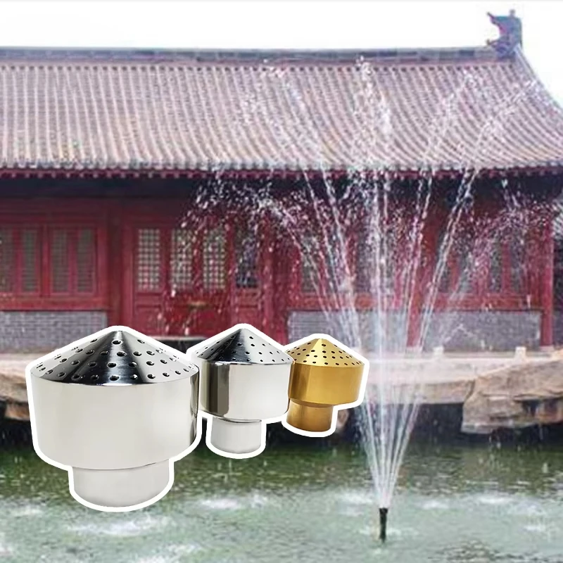 

Fireworks Pattern Shower Head -Stainless Steel Fountain Head with Quick Mount Base for Decorating Pool and Garden Water Features