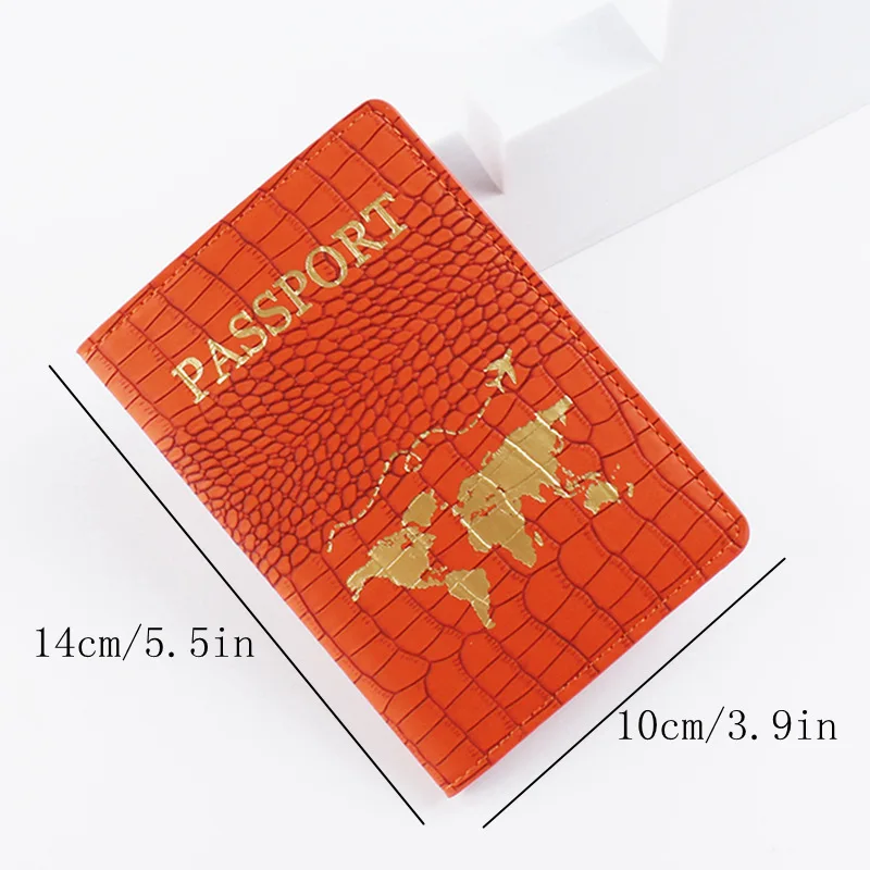 Funda portátil de piel sintética para hombre y mujer, accesorio de viaje para pasaporte, billetera de negocios, regalo