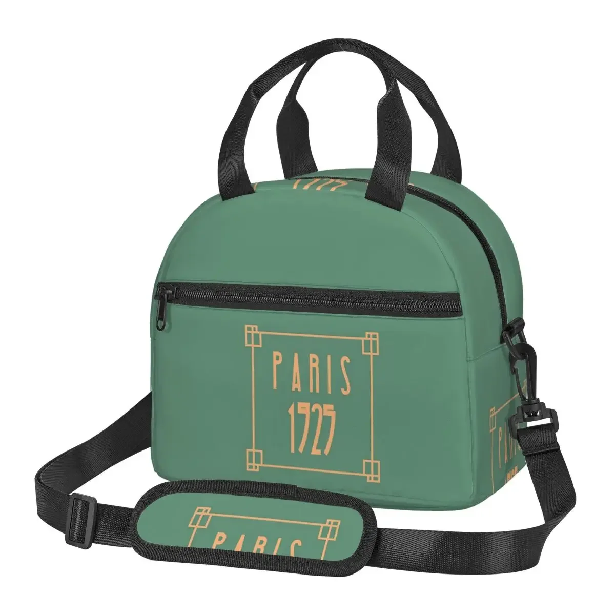 Art Deco Design In Green Lunch Bags Insulated Bento Box Leakproof Lunch Tote Picnic Bags Cooler Bag for Woman Work