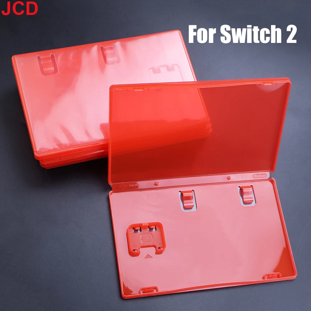 

JCD 1pcs Game Card Storage Case Box Transparent Red Cartridge Holder Shell For Switch 2 With Book Holder For Inserted Cover