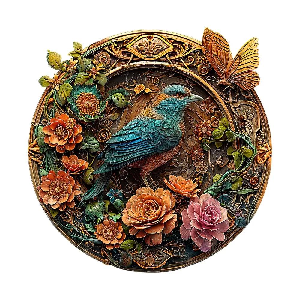 أحجية الصور المقطوعة الخشبية، صندوق هدايا على شكل طائر ملون، هدية رائعة، أحجية الصور المقطوعة على شكل حيوان غير منتظمة، هدية فريدة من نوعها لكبار السن