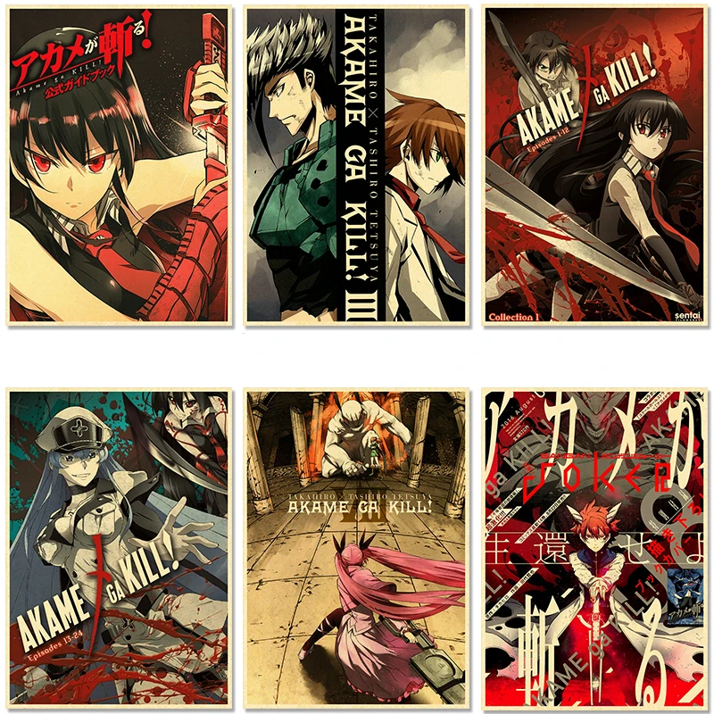 Akame Ga Kill Anime Poster Decor For Home Posters Room Wall Pictur Kraft Paper Retro And Prints Art Bar Cafe Stickers