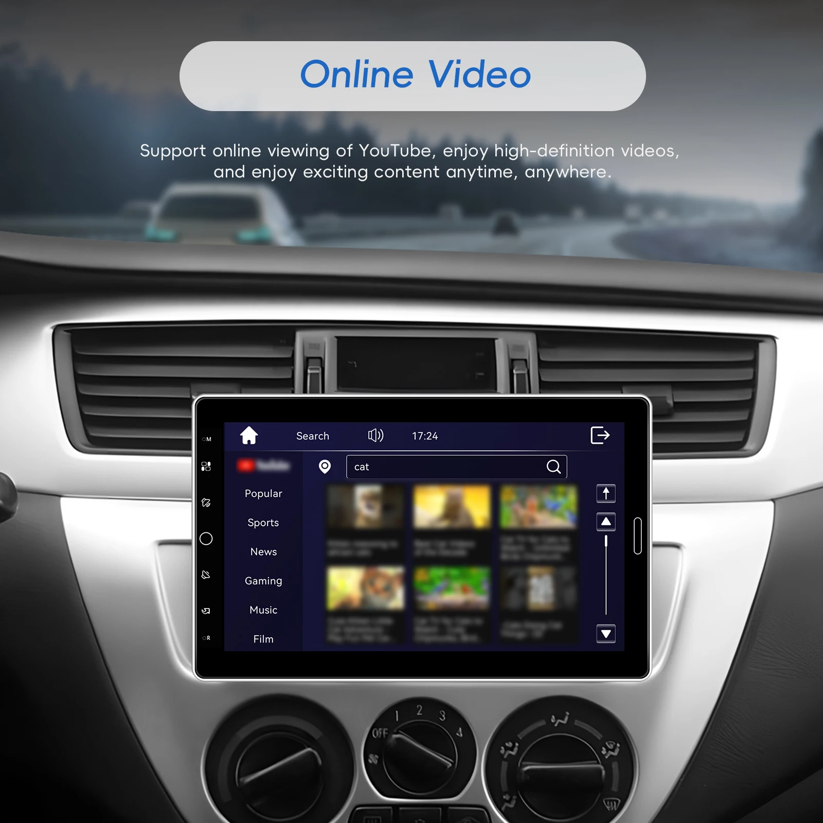 Podofo 1DIN CarPlay Autoradio Android Auto Mirror Link Universelles Auto-MP5-Player FM/AM/RDS Radio Bluetooth USB DVR AUX-IN – Detail 7