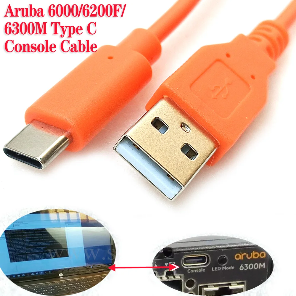 Cable de Consola USB Tipo C para Switches HPE Aruba 6000 6200F 6300M, Configuración de PC, Programación e Inicialización