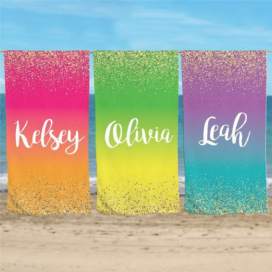 1pc Personalized Beach Towel - Ultra-Absorbent & Rapid-Drying, Featherweight & Luxuriously Soft, Custom Swimming Towel for Beach