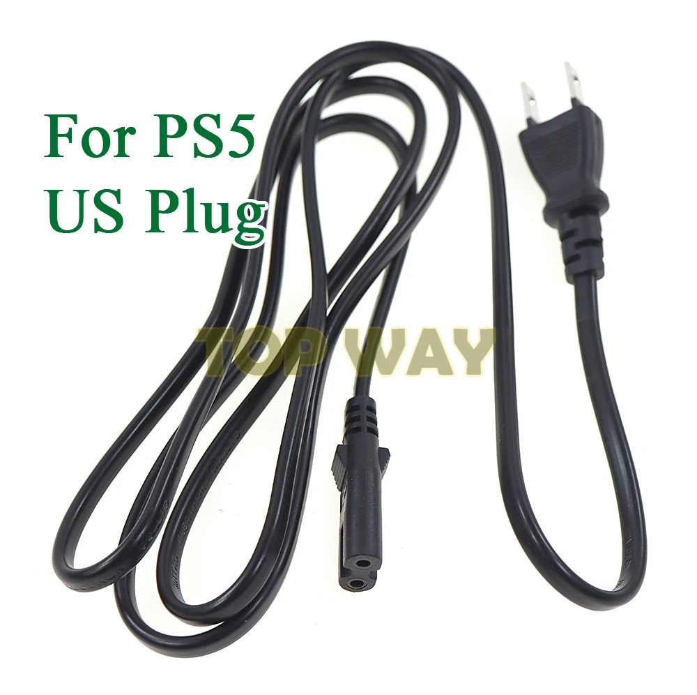 

10PCS US Plug 1.5M Style 2-prong Connection Practical For Playstation PS5 AC Power Cord Cable