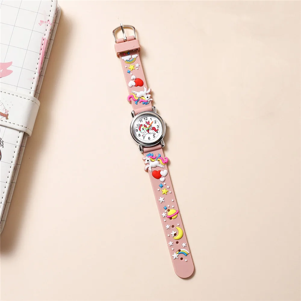 Cute Unicorn Children\'s watch Candy color Silicone band Cartoon watch