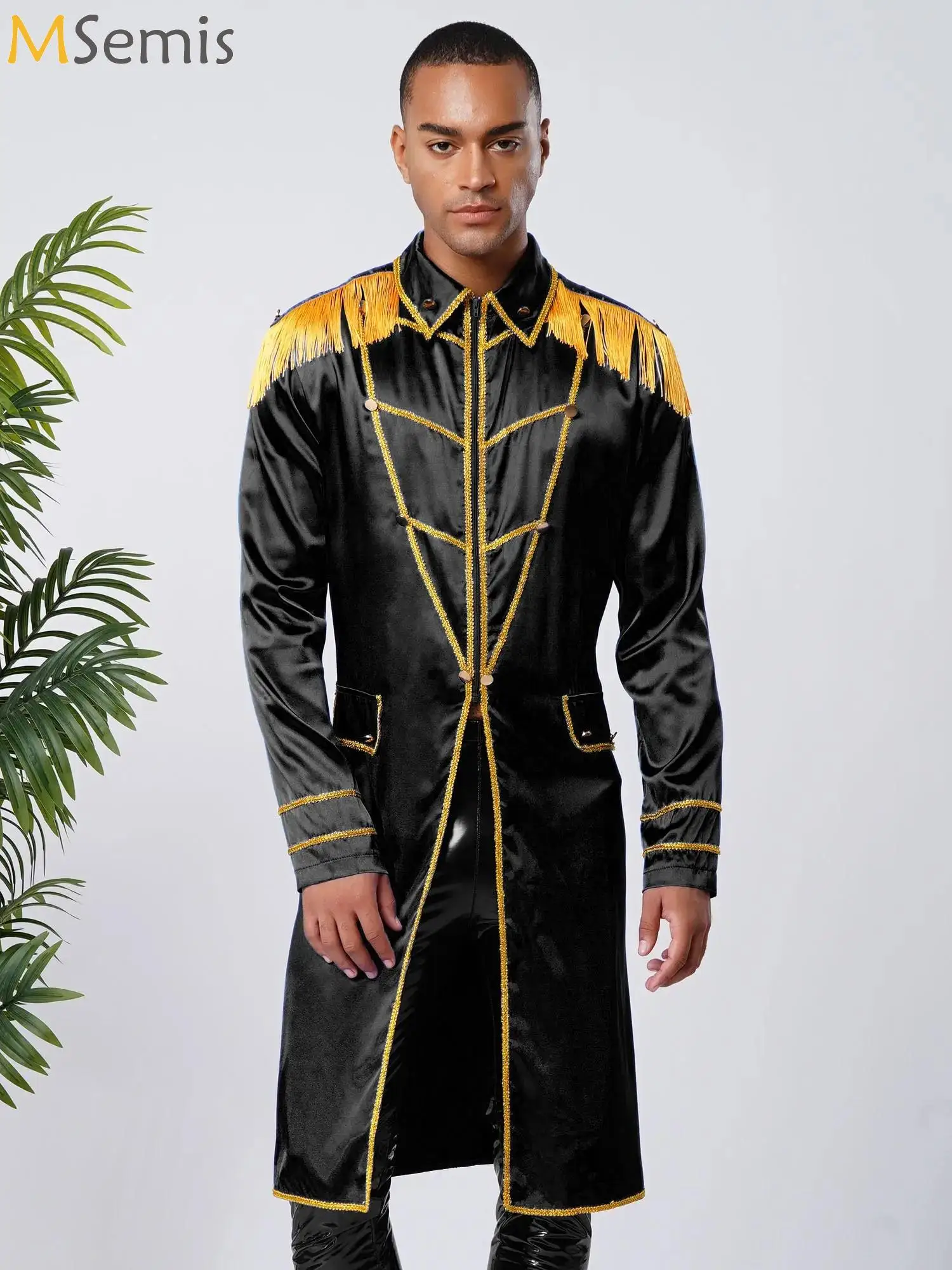 

Adult Men Steampunk Trench Coat /Shirt Vintage Prince Overcoat Medieval Renaissance Jacket Victorian Ringmaster Cosplay Costumes