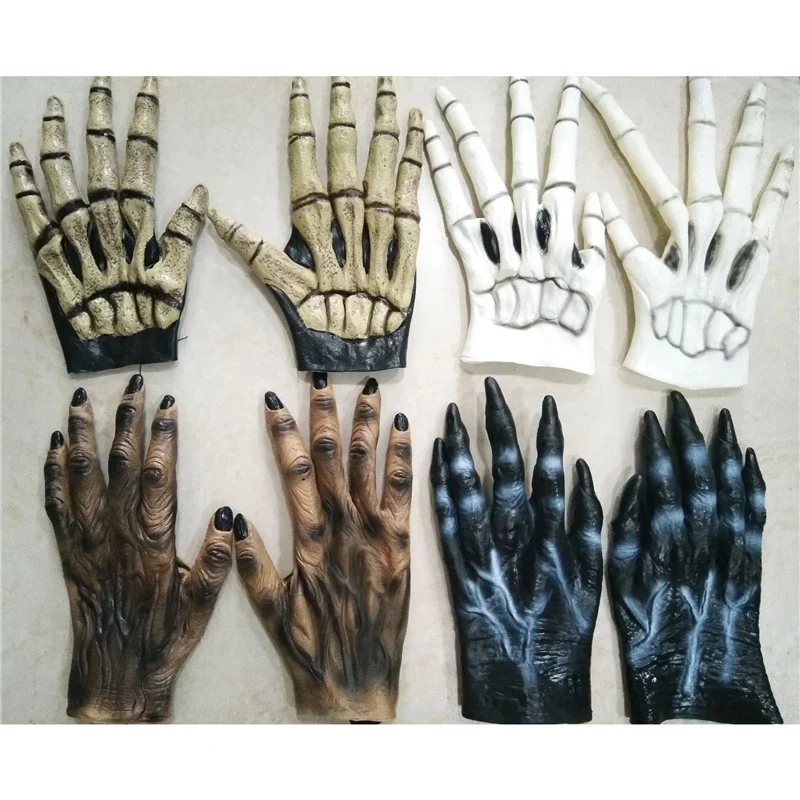 Realistic Werewolf Gloves with Claws Hairy Beast Hands Costume Halloween Scary Wolf Prop