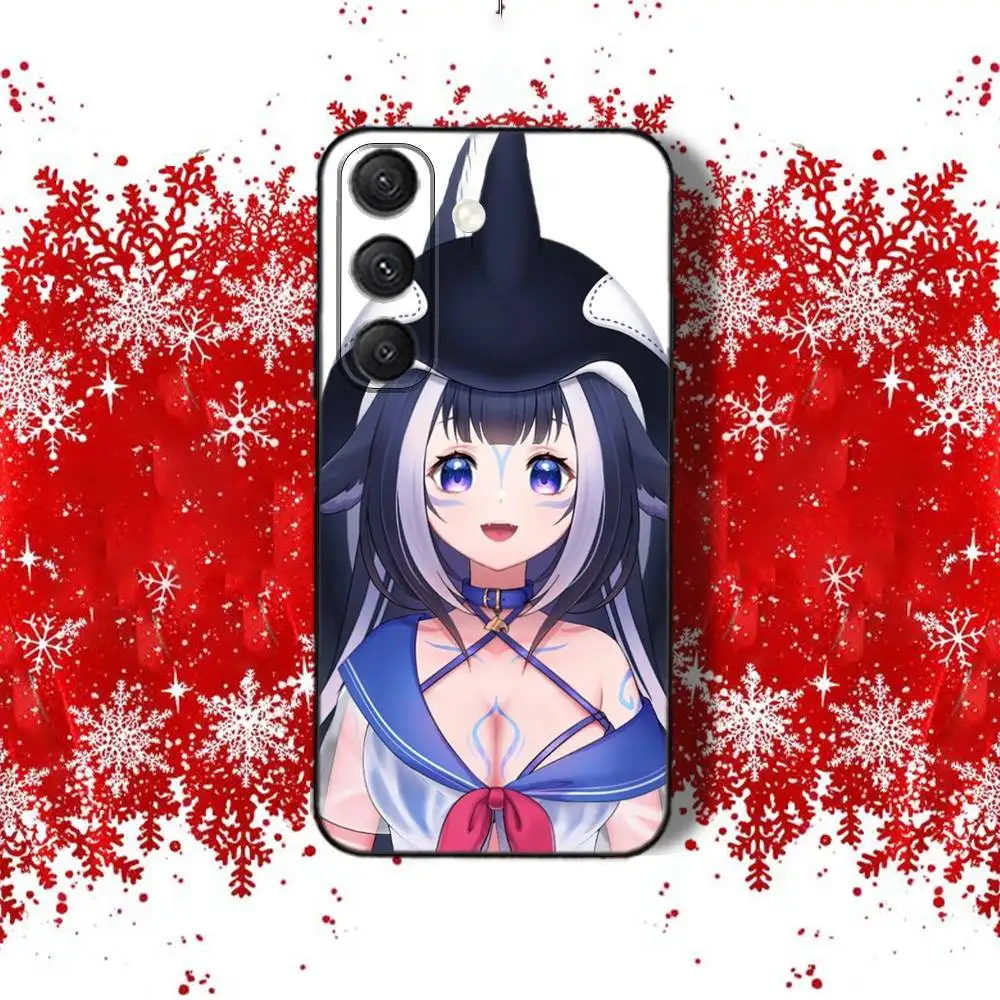 Etui na telefon z nadrukiem na całej powierzchni H-hylily V-Vshojo Vtuber-ES, czarne, do Samsunga S22, S24, S25, S23, S20, S30, S21, Ultra, 4G, Plus, 5G, Fe, Lite