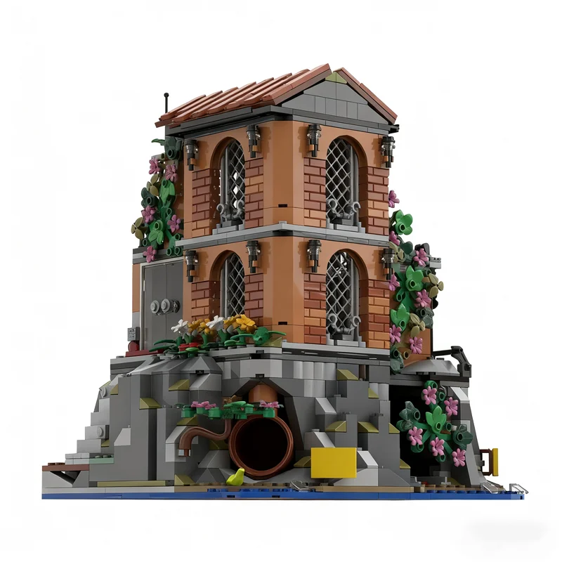 1313 pz MOC Agente Segreto S Casa Modulare Paesaggio Stradale Modello Building Blocks Costruzione Regalo Di Natale Giocattoli Idea Educazione Mattoni