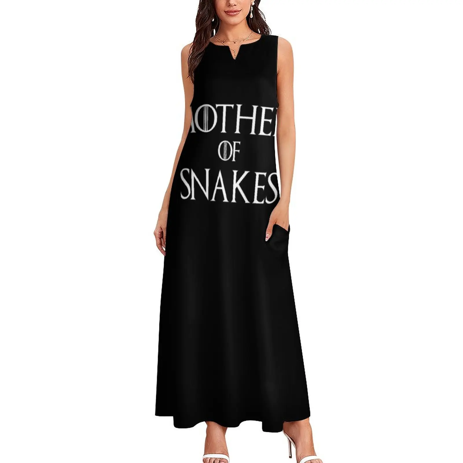 Mãe de cobras camiseta vestido longo para mulheres, aniversário vestidos, gala