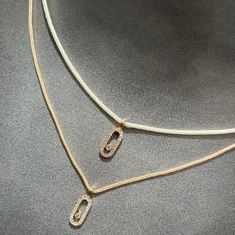 

Hot sale women's fashion high-end jewelry 925 silver classic rope necklace original French luxury accessories party holiday gift