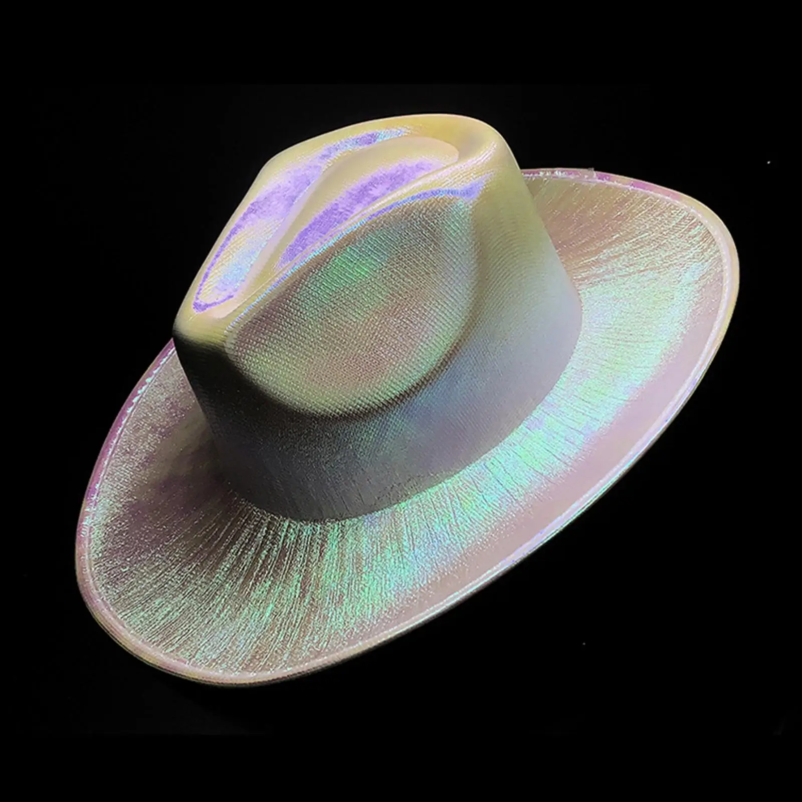 Space Cowboy Hat Holographic Glitter for Adult Women Carnival Party Costume Cosplay Disco Halloween Rave Cap Funny Western