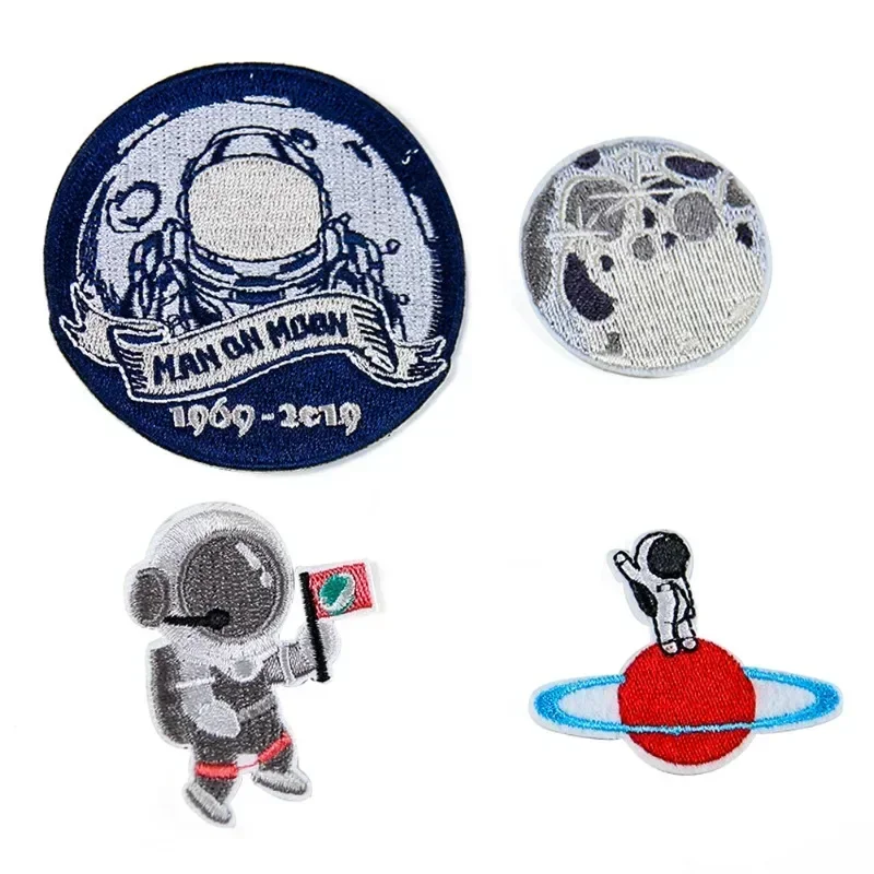 

Aerospace Series Cloth Stickers, Space Agency Personalized Down Clothes, Shoes, Hats, Bags, Holes, with Adhesive Backing