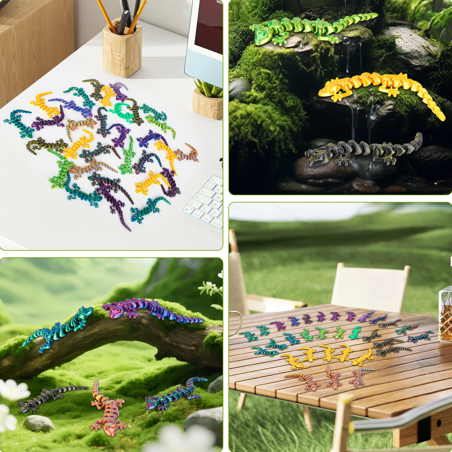 30PCS 3D Printed Gecko with Mo - 3D Printing Lizard review and price