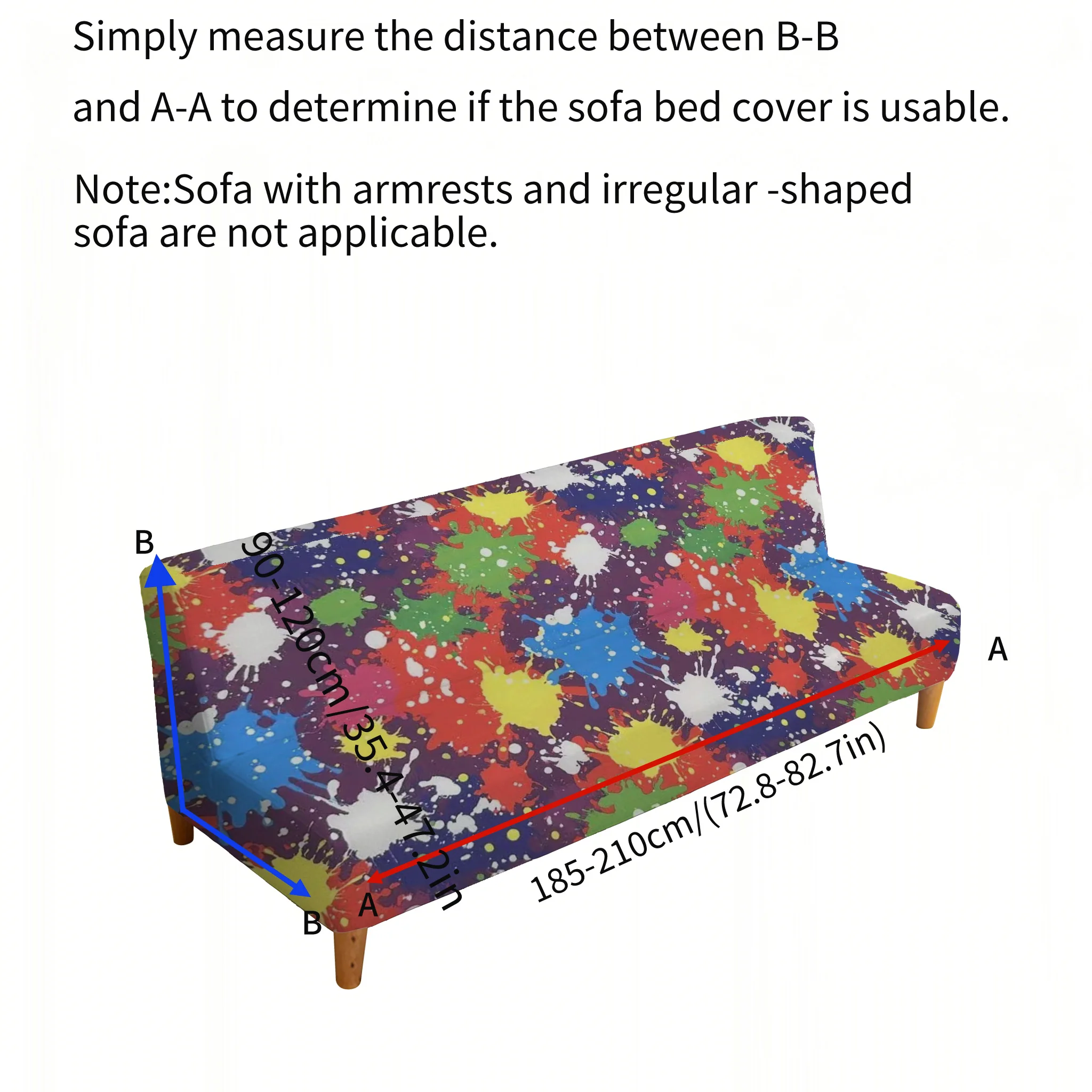 Armless elastic sofa bed cover, dopamine stone sequin pattern, dustproof machine washable sofa bed cover