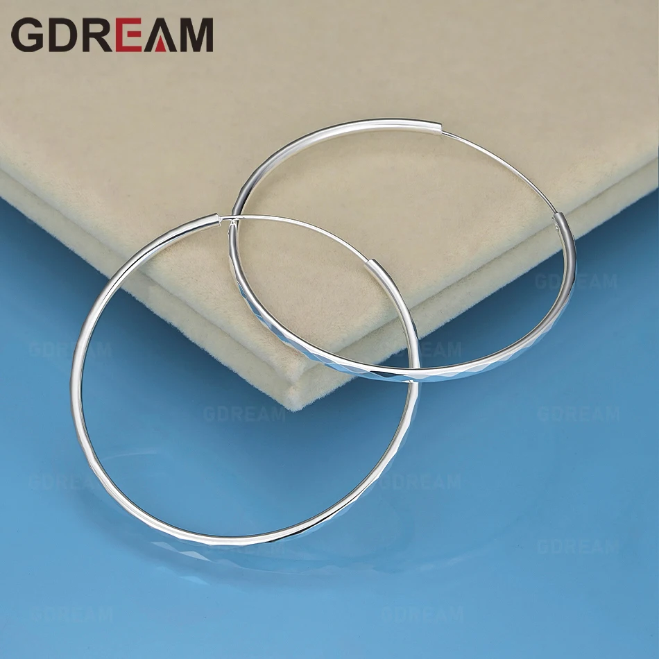 

GDREAM 925 Sterling Silver Solid Diamond Hoop Earrings - Exquisite And Cute Wedding Party Jewelry