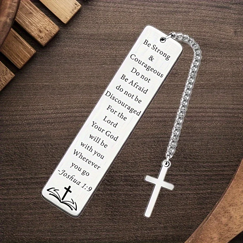 2 Stück Edelstahl-Lesezeichen-Schlüsselanhänger mit Kreuz-Anhänger – perfektes Geschenk für Männer und Frauen, ideal für Geburtstage