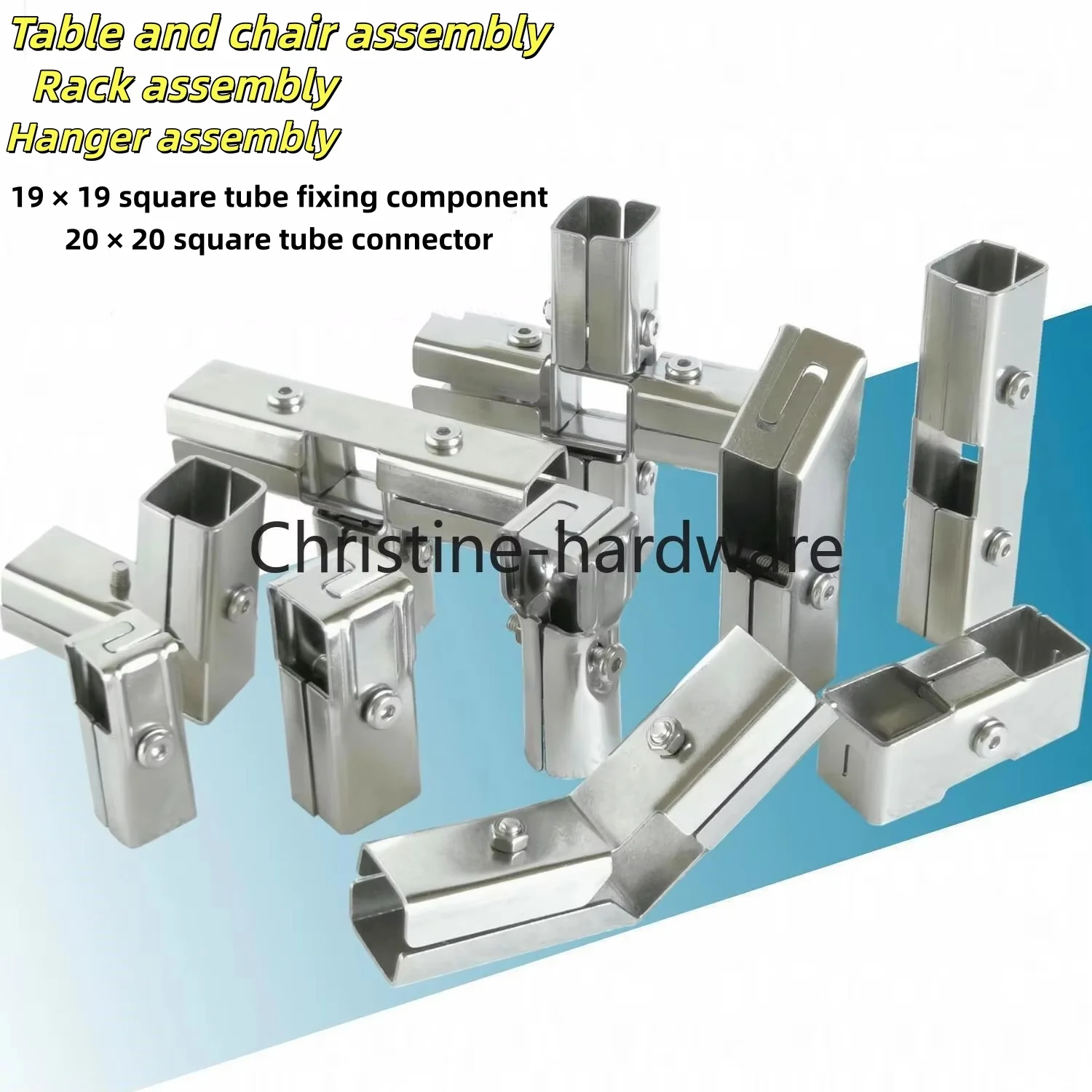 30x30mm Square Pipe Connector Buckle Elbow Pipe Fixed Buckle Square Steel Square Pipe Fitting Joint Stainless Steel 201