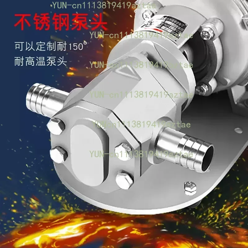 370W Stainless Steel Self-Priming Gear Pump High Viscosity Edible Engine Hydraulic Oil Transfer Pump