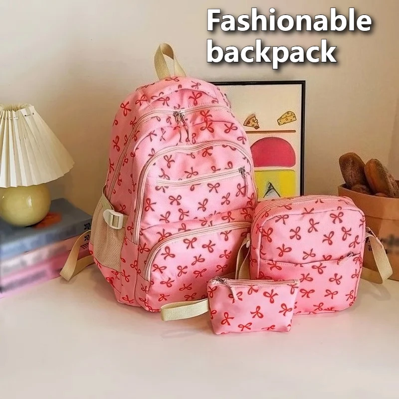 3 unids/set mochila Fire Garena para la escuela adolescentes niñas Unisex Galaxy moda Bookbag gran capacidad Nylon arco estampado viaje