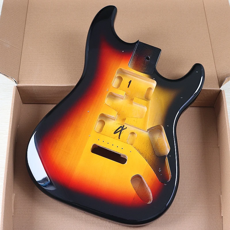 Guitar Body Student DIY Instrument Parts Sunset-Colored Guitar Body Electric Guitar Body DIY Modification Semi-Finished Kit