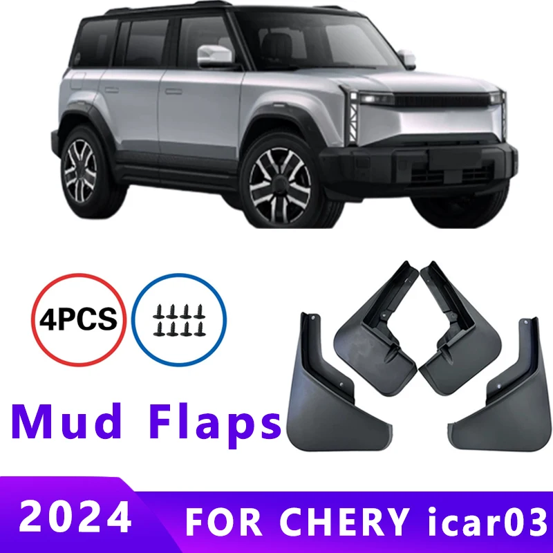 

Mud Flaps Fit for CHERY icar03 2024 Mudguards Tire Fenders Splash Proof Accessories Wheel Guards 4ps