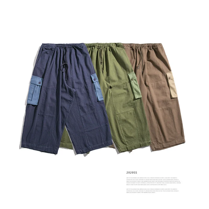 Outdoors Trekking Hiking Trendsetter Summer Men's Trousers American Casual Loose Straight Harun Tooling Wide Leg Short Pants