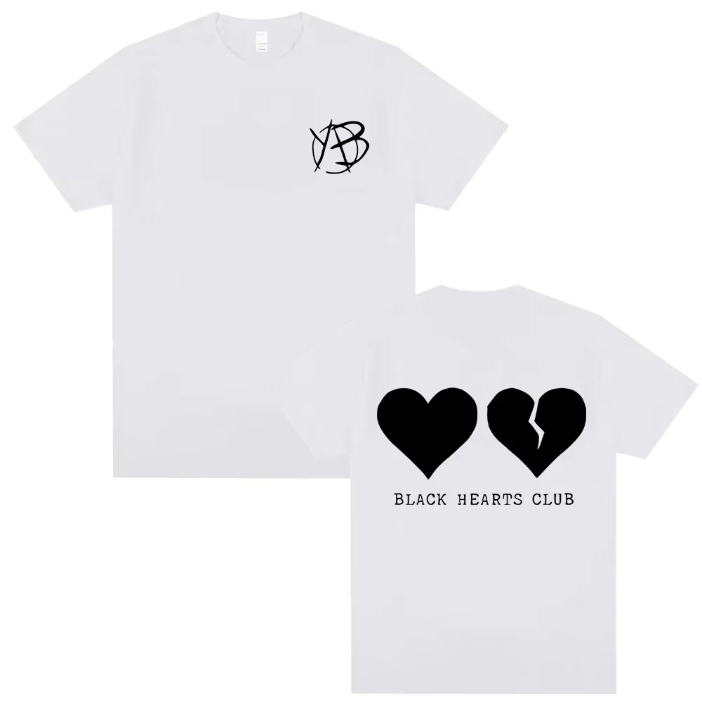 2026 New Singer Yungblud Black Hearts Club T-shirt Men Women Rock Vintage Oversized Short Sleeve Tshirt