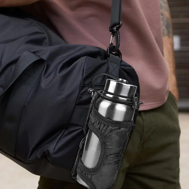 M5TC Compact Foldable Bottle Holder Case Storage Bag With Elastic Strap Detailing For Secure Belt