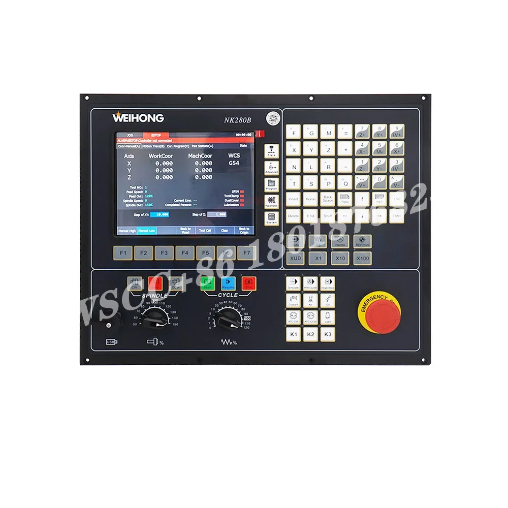 Sistem CNC WEIHONG NK280B controller software NC Studio V10 3/4 axis ATC spindel sistem kontrol terintegrasi bus Lambda 21E baru