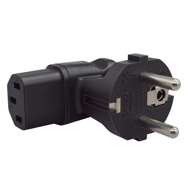 

EU4.8mm to C13 Right Bend Power Adapter, Male to Female Connection for Consumer Electronics