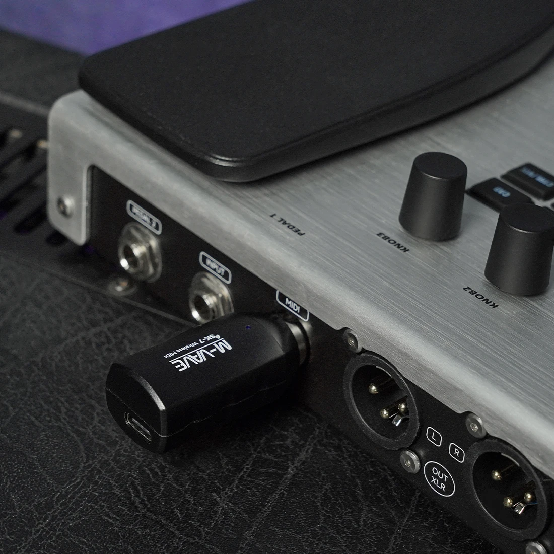 M-VAVE SK7 MIDI Adapter Wireless Midi Receiver Ultra-Low Latency Plug & Play USB-C Rechargeable Adapter Plug and Play Support