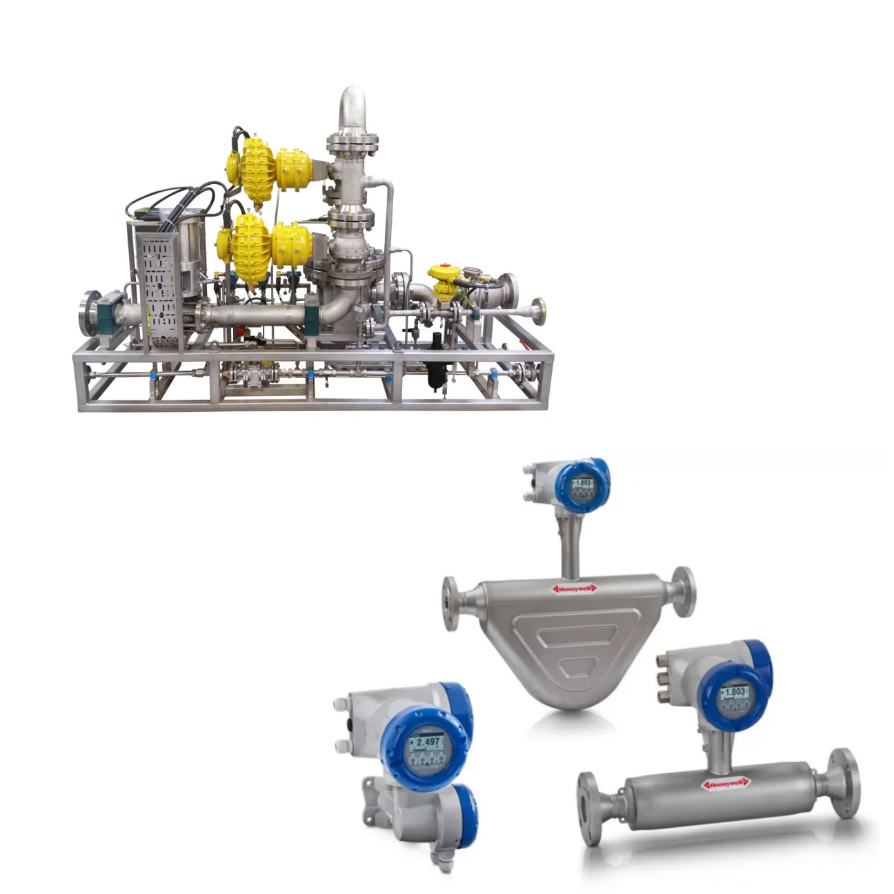 Fuel Gas Skid-Mounted System With Honeywell VersaFlow Coriolis Flowmeter Mass Flow Meter for Entrained Gas Measurement