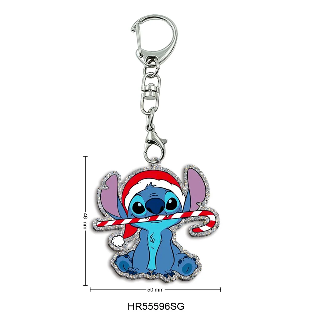 عيد الميلاد غرزة اللون بريق سلسلة مفاتيح مصنوعة من الأكريليك للحزب شارة عطلة مجوهرات حقيبة الديكور