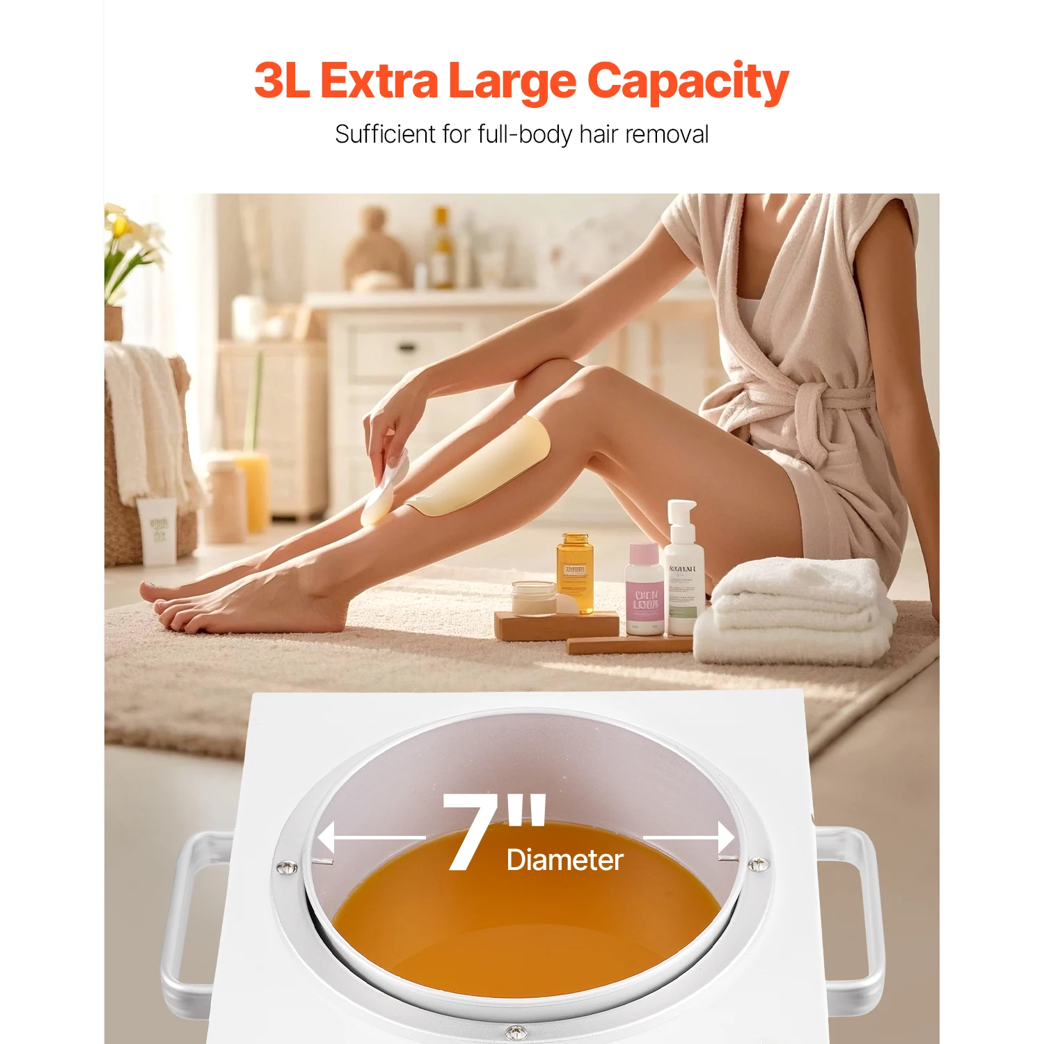 SucceBuy Single Wax Warmer 3000ML 300W Professional Wax Warmer for  Adjustable Electric Waxing Heater Pot for Home