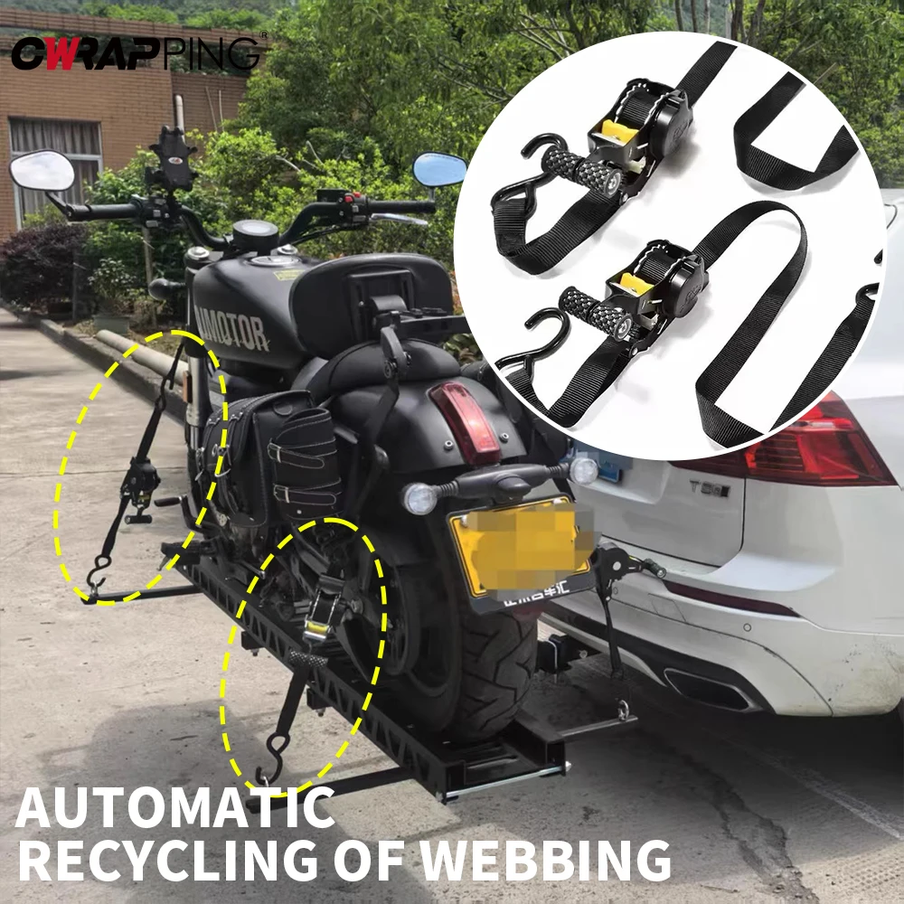 

Auto Straps Heavy-duty Cargo Tape Retractable Belts Motorcycles Ratchet Strap Load Luggage Strap Ratchet Tensioner Belt for Car