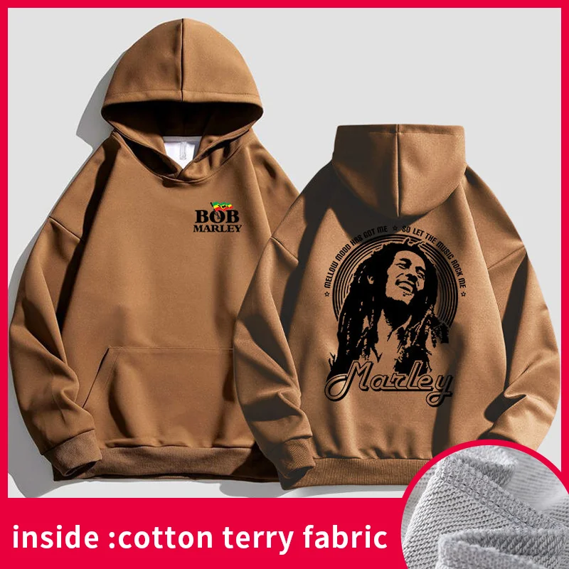 Bob Marley Hoodie Punk Rock Reggae Music Sweater Men\'s Casual Versatile Top Spring New Oversize Retro Pullover 6xl