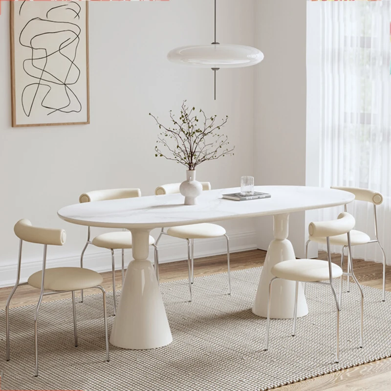 Modern Party Dining Table Living Room Unique Center Restaurant Dining Table Oval Nordic Design Mesas De Jantar Home Furniture