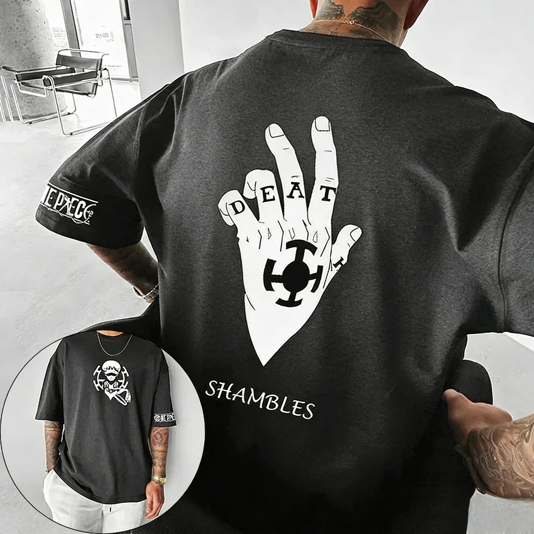 

2026 One Piece Anime Printed Short-sleeved Cotton Men's T-shirt for Women 2026 Summer Cotton Unisex Clothing Y2k Top Tees New