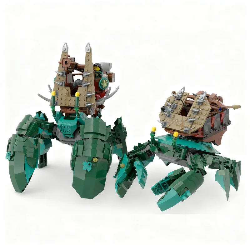 1063pcs MOC Crab Siege Machines Castle Model Building Blocks Christmas Gift Toys Assemble 3D Education Craft Collection DIY