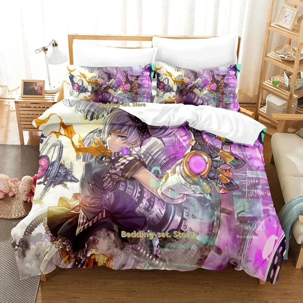 2024 Benghuai Xueyuan Bedding Set Single Twin Full Queen King Size Bed Set Adult Kid Bedroom Duvetcover Sets Anime Bed Sheet Set