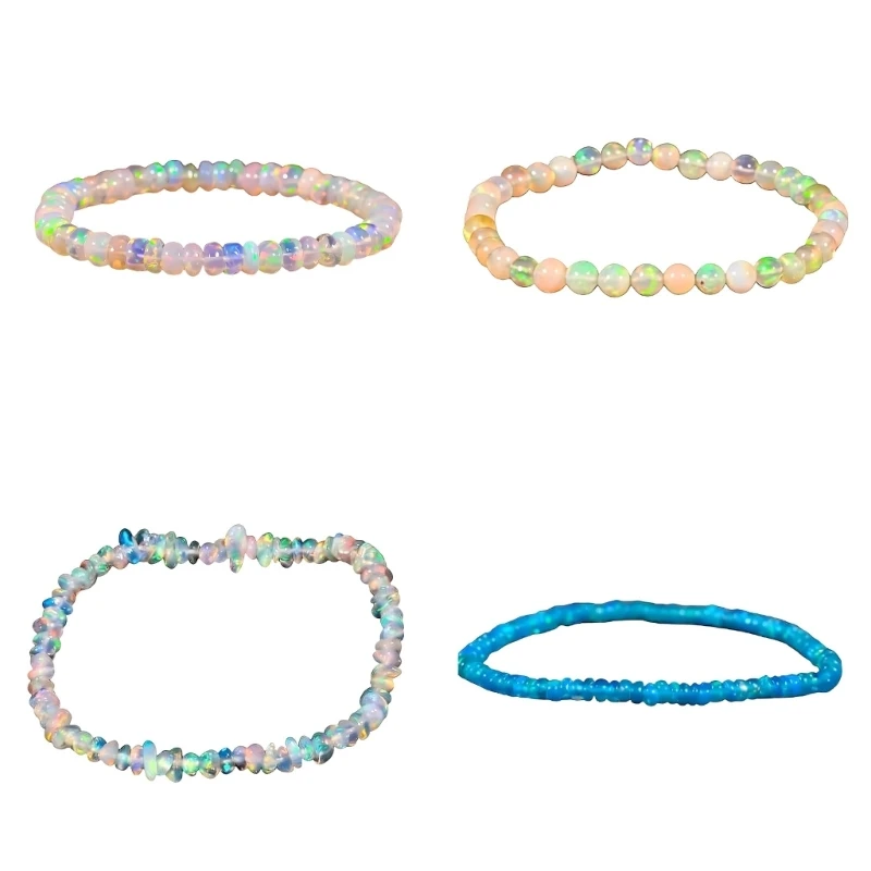 Everyday Beaded Wrist Bracelet with Shifting Color Play at the Wrist M76B