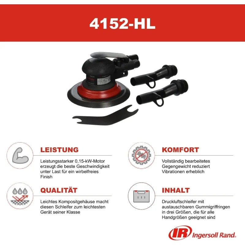 Ingersoll Rand 4152-HL Composite 6-Inch Orbital Palm Pneumatic Sander with Hook and Loop Pad