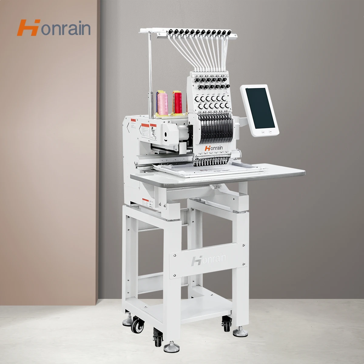 HONRAIN 12 Needles Single Head High Speed Cap Hat Embroidery Machine for Small Business Home Use