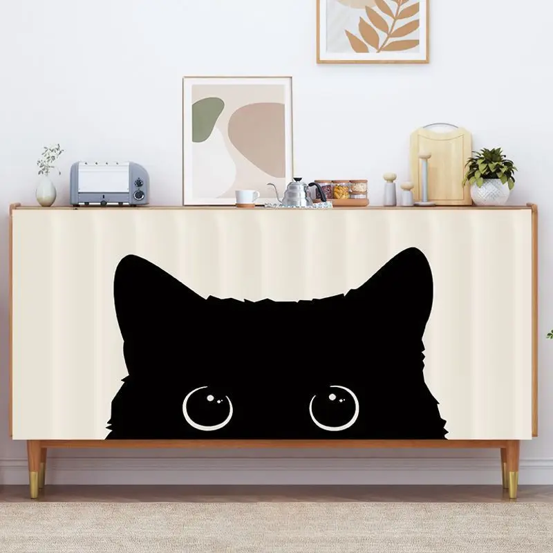 VIKAMA Self-Adhesive Cabinet Curtain No Drill Dustproof Privacy Short for Kitchen Storage Shelf Shoe Rack Wardrobe